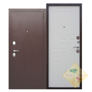 Дверь металлическая ГАРДА 8 мм Венге/ Белый ясень