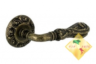 Ручка дверная на розетке LUXOR "ЛЮКСОР" MM 2104.12 античная бронза - фото 1