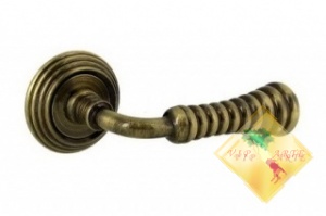 Ручка дверная на розетке ZEDRA &quot;ЗЕДРА&quot; MM 1206.04 бронза сатинированная