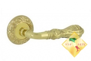 Ручка дверная на розетке LUXOR "ЛЮКСОР" MM 2104.01 латунь полированная - фото 1