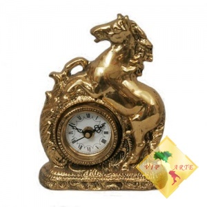 Каминные часы из бронзы &quot;ЛОШАДЬ&quot; испанской фабрики VIRTUS 1945, 5105 (18х13 см)