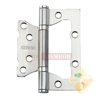 Петля универсальная без врезки 100x75x2,5 BUT MATTE SATIN CHROME ADDEN BAU