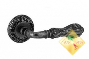Ручка дверная на розетке LUXOR &quot;ЛЮКСОР&quot; MM 2104.23 античное серебро