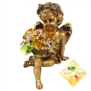 Ангел с корзиной хрустальных цветов CDA 6009 LT TOP