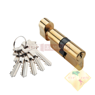 Цилиндр ключ-вертушка CYL 5-60 KNOB GOLD ADDEN BAU